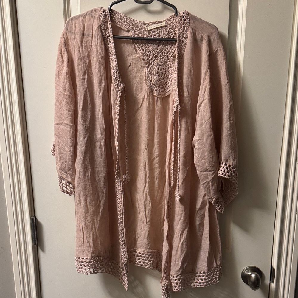Do Everything in Love Cream Crochet Top